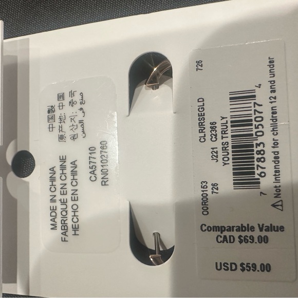 Kate spade earrings- Golden rings with spades hanging full of clear stones-light - Picture 7 of 9